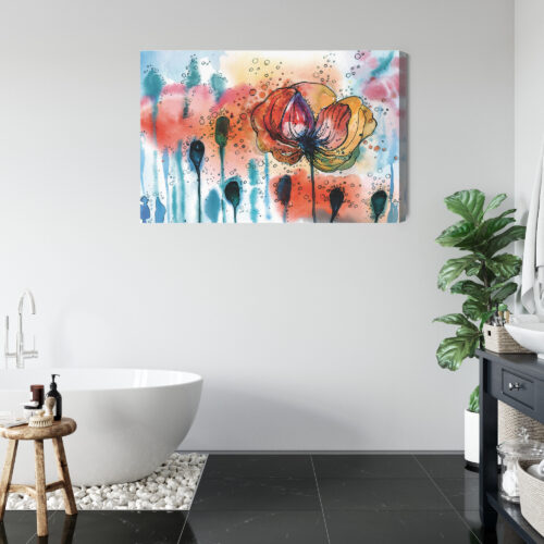Obraz na płótnie Kwiaty Akwarela Maki  Premium Canvas - obrazek 5