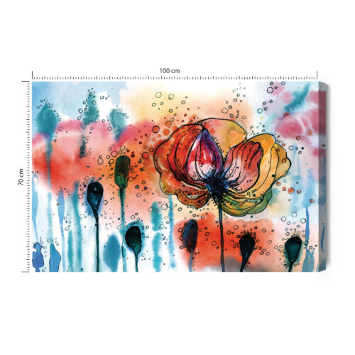 Obraz na płótnie Kwiaty Akwarela Maki  Premium Canvas