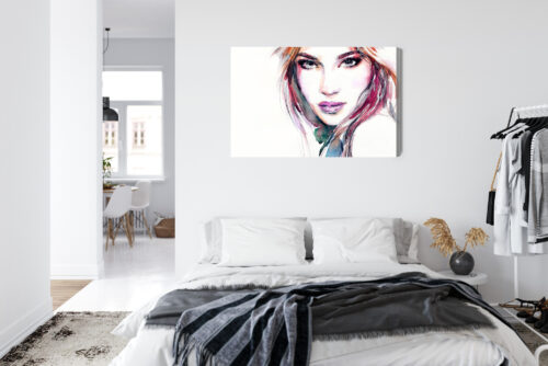 Obraz na płótnie Portret kobiety Akwarela Artystyczny  Premium Canvas - obrazek 7