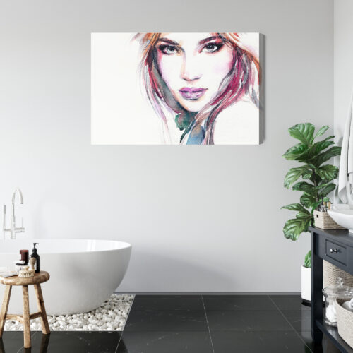 Obraz na płótnie Portret kobiety Akwarela Artystyczny  Premium Canvas - obrazek 5