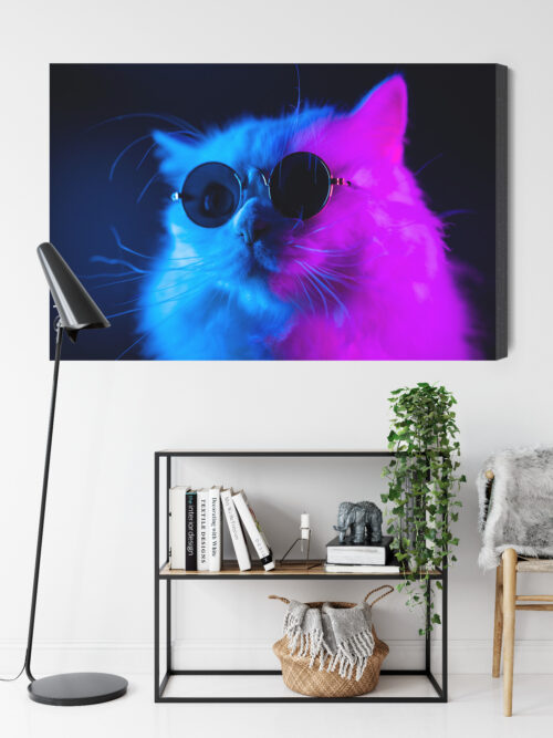 Obraz na płótnie Zwierzęta Kot w okularach Premium Canvas - obrazek 9
