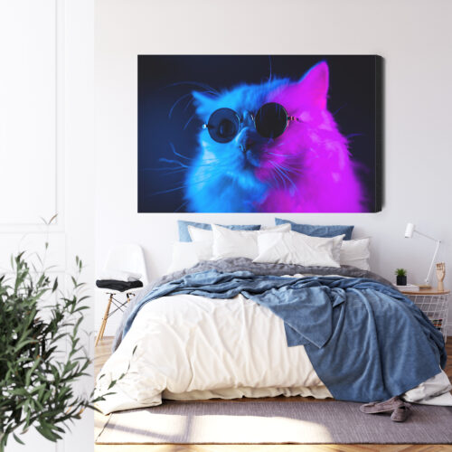 Obraz na płótnie Zwierzęta Kot w okularach Premium Canvas - obrazek 3