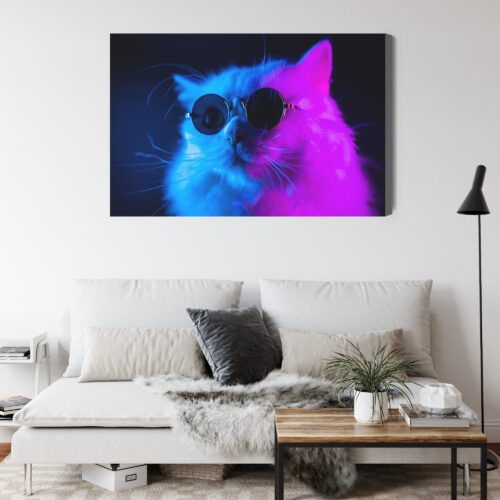 Obraz na płótnie Zwierzęta Kot w okularach Premium Canvas - obrazek 4