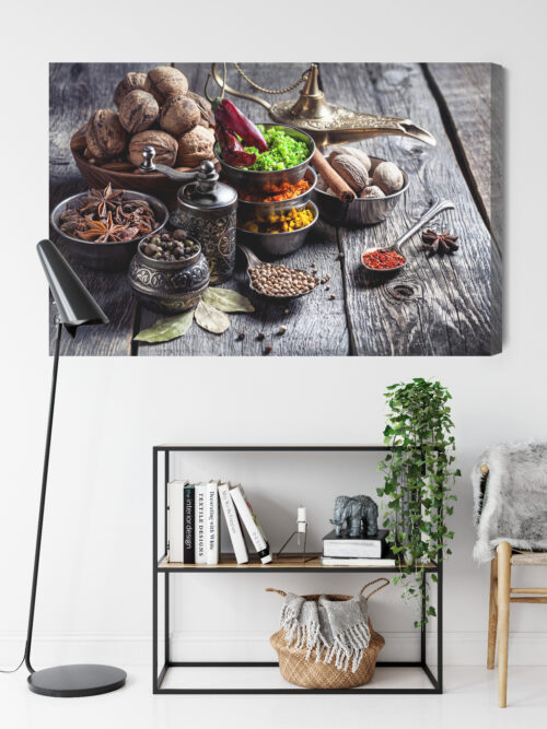 Obraz na płótnie Kuchnia Orientalne przyprawy w miseczkach Premium Canvas - obrazek 9