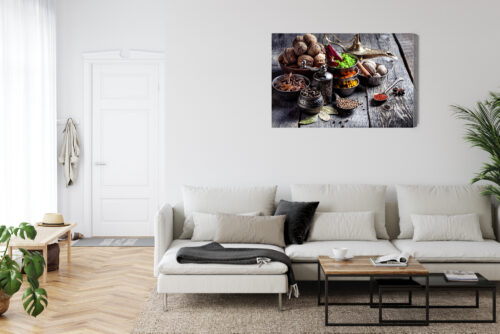 Obraz na płótnie Kuchnia Orientalne przyprawy w miseczkach Premium Canvas - obrazek 6