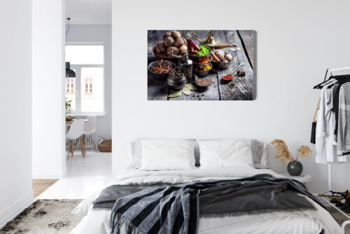 Obraz na płótnie Kuchnia Orientalne przyprawy w miseczkach Premium Canvas - obrazek 7