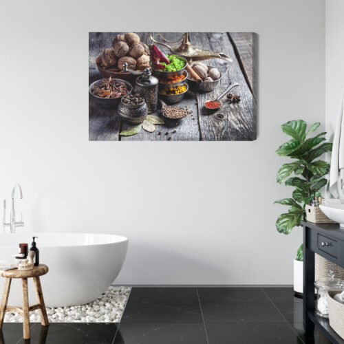 Obraz na płótnie Kuchnia Orientalne przyprawy w miseczkach Premium Canvas - obrazek 5