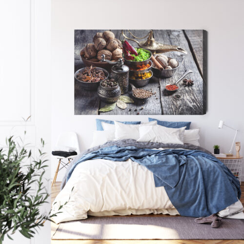 Obraz na płótnie Kuchnia Orientalne przyprawy w miseczkach Premium Canvas - obrazek 3