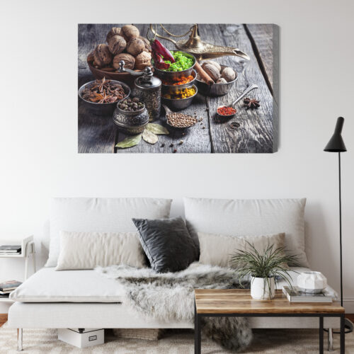 Obraz na płótnie Kuchnia Orientalne przyprawy w miseczkach Premium Canvas - obrazek 4