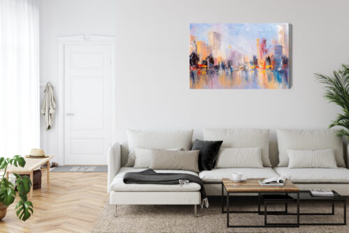Obraz na płótnie Miasto abstrakcja panorama Premium Canvas - obrazek 6