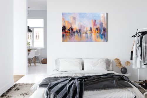 Obraz na płótnie Miasto abstrakcja panorama Premium Canvas - obrazek 7
