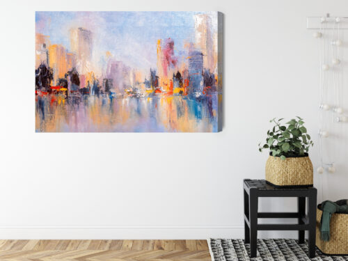 Obraz na płótnie Miasto abstrakcja panorama Premium Canvas - obrazek 8