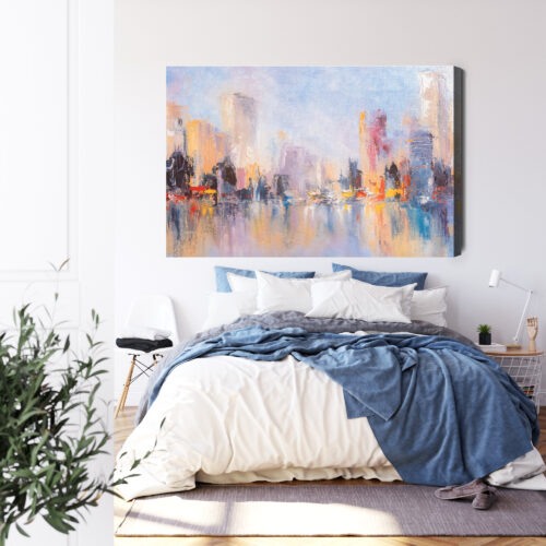 Obraz na płótnie Miasto abstrakcja panorama Premium Canvas - obrazek 3