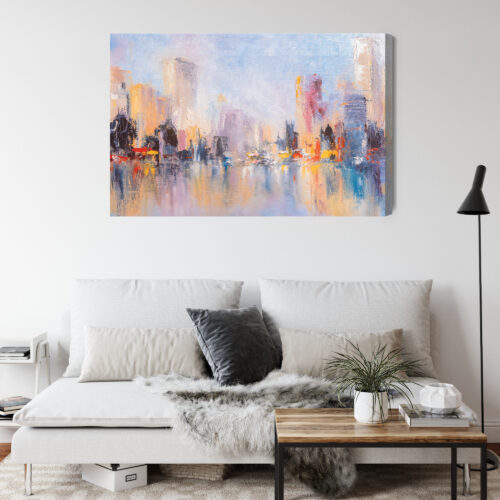 Obraz na płótnie Miasto abstrakcja panorama Premium Canvas - obrazek 4