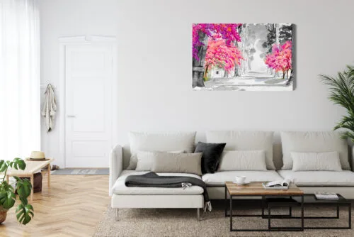 Obraz na płótnie Natura akwarela drzewa Premium Canvas - obrazek 6