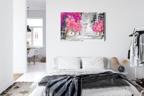 Obraz na płótnie Natura akwarela drzewa Premium Canvas - obrazek 7