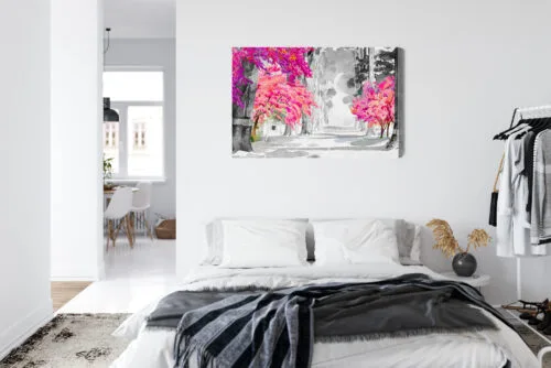 Obraz na płótnie Natura akwarela drzewa Premium Canvas - obrazek 7