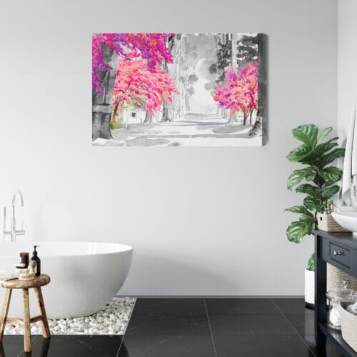 Obraz na płótnie Natura akwarela drzewa Premium Canvas - obrazek 5