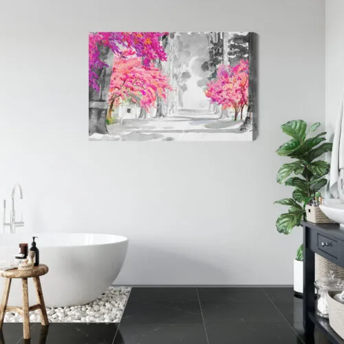 Obraz na płótnie Natura akwarela drzewa Premium Canvas - obrazek 5