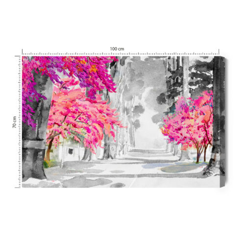 Obraz na płótnie Natura akwarela drzewa Premium Canvas