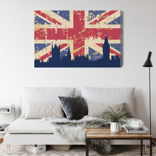Obraz na płótnie Londyn flaga Premium Canvas - obrazek 4