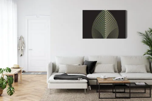 Obraz na płótnie Liść geometryczny Premium Canvas - obrazek 6