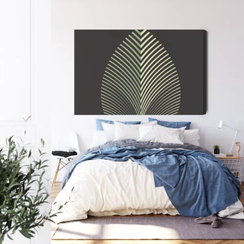 Obraz na płótnie Liść geometryczny Premium Canvas - obrazek 3
