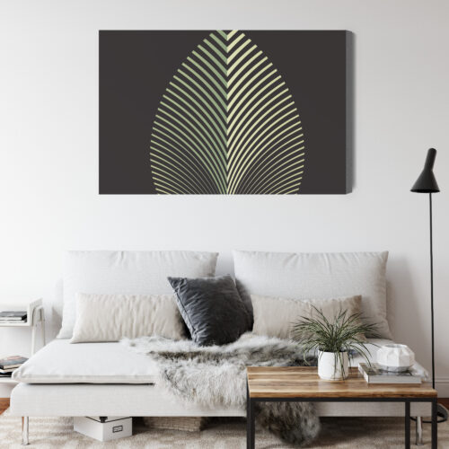 Obraz na płótnie Liść geometryczny Premium Canvas - obrazek 4
