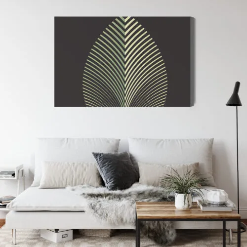 Obraz na płótnie Liść geometryczny Premium Canvas - obrazek 4