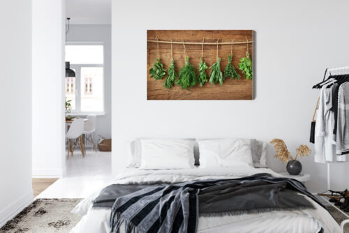 Obraz na płótnie Kuchnia Zioła zawieszone na sznurku Premium Canvas - obrazek 7
