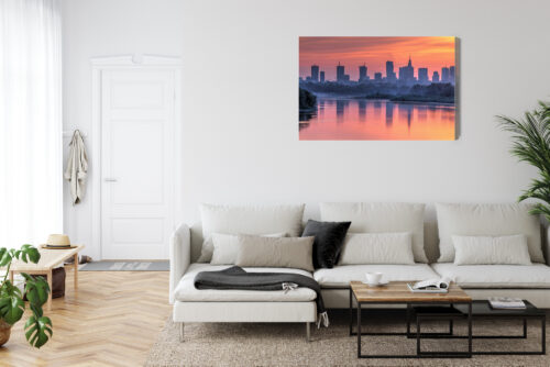 Obraz na płótnie Warszawa zachód panorama Premium Canvas - obrazek 6