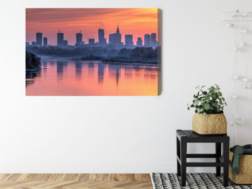 Obraz na płótnie Warszawa zachód panorama Premium Canvas - obrazek 8