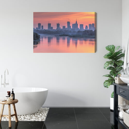 Obraz na płótnie Warszawa zachód panorama Premium Canvas - obrazek 5