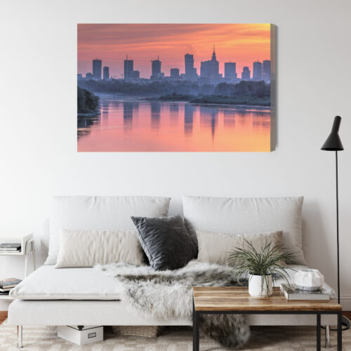 Obraz na płótnie Warszawa zachód panorama Premium Canvas - obrazek 4