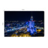 Obraz na płótnie Architektura Warszawa z lotu ptaka nocą Premium Canvas