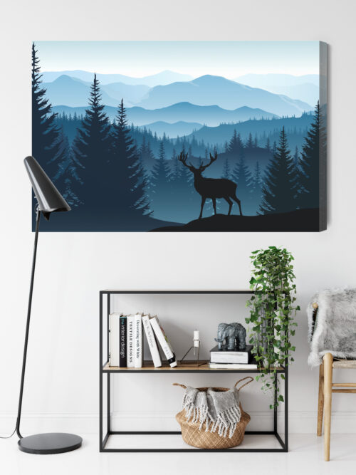 Obraz na płótnie Jeleń las góry Premium Canvas - obrazek 9