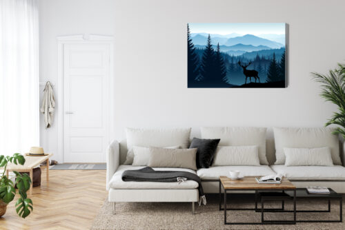 Obraz na płótnie Jeleń las góry Premium Canvas - obrazek 6