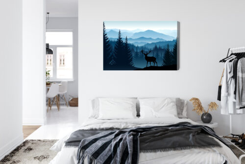 Obraz na płótnie Jeleń las góry Premium Canvas - obrazek 7