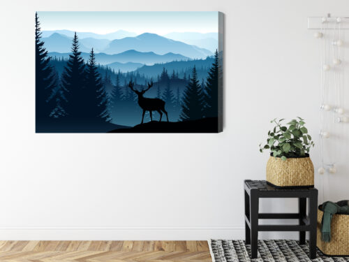 Obraz na płótnie Jeleń las góry Premium Canvas - obrazek 8