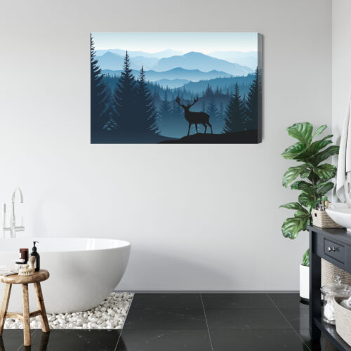 Obraz na płótnie Jeleń las góry Premium Canvas - obrazek 5