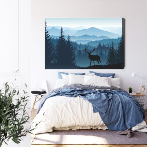 Obraz na płótnie Jeleń las góry Premium Canvas - obrazek 3