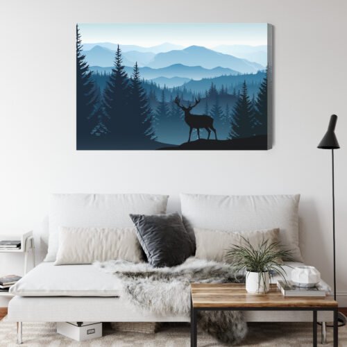 Obraz na płótnie Jeleń las góry Premium Canvas - obrazek 4