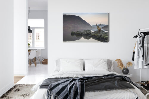 Obraz na płótnie Jeleń góry jezioro Premium Canvas - obrazek 7