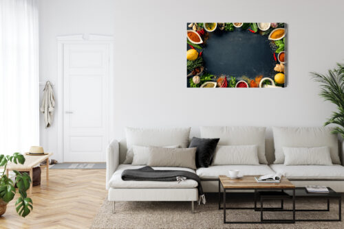 Obraz na płótnie Kuchnia Przyprawy i zioła na stole Premium Canvas - obrazek 6