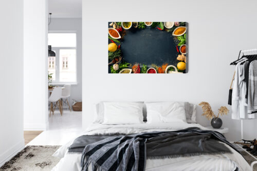 Obraz na płótnie Kuchnia Przyprawy i zioła na stole Premium Canvas - obrazek 7
