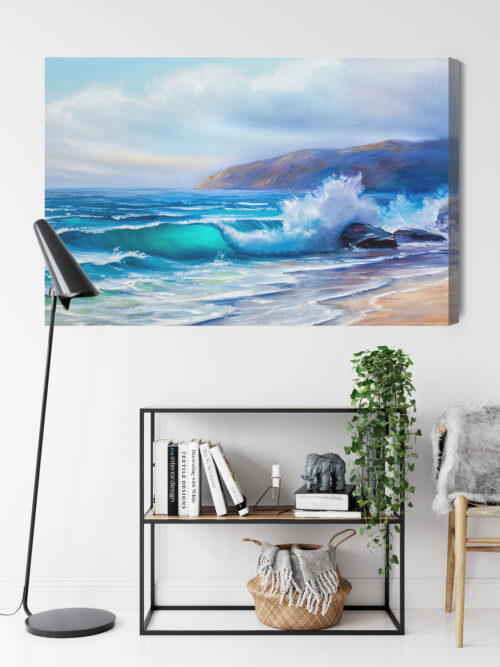 Obraz na płótnie Morze fale wybrzeże Premium Canvas - obrazek 9