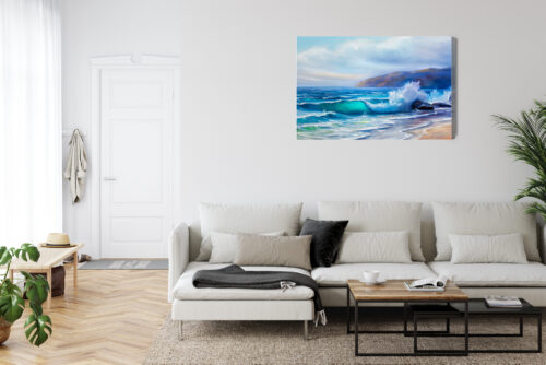 Obraz na płótnie Morze fale wybrzeże Premium Canvas - obrazek 6