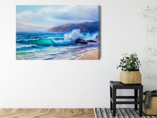 Obraz na płótnie Morze fale wybrzeże Premium Canvas - obrazek 8