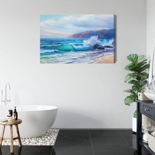 Obraz na płótnie Morze fale wybrzeże Premium Canvas - obrazek 5