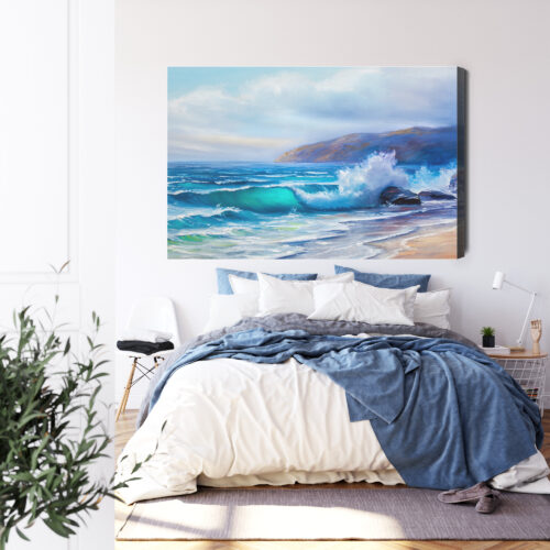 Obraz na płótnie Morze fale wybrzeże Premium Canvas - obrazek 3